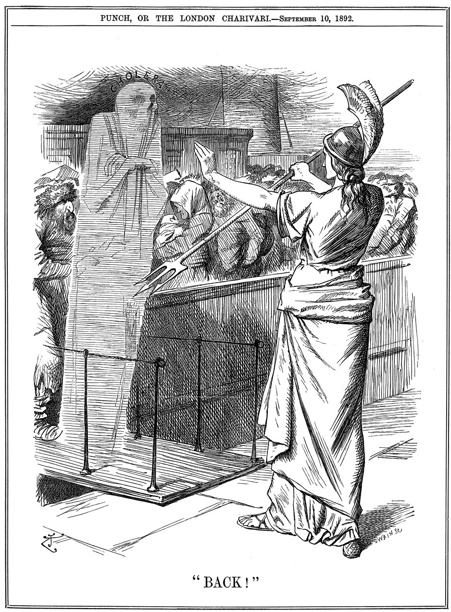 بريطانيا تعيق الكوليرا في الموانئ البريطانية ، 1892 بواسطة جون تينيل