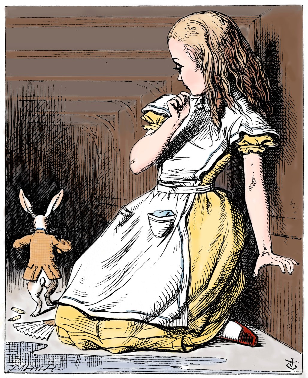 مشهد من Alices Adventures in Wonderland بقلم لويس كارول ، 1865 بواسطة جون تينيل