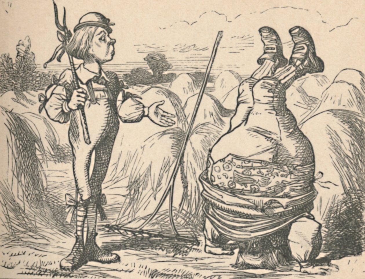 الشباب يتحدثون إلى هذا الأب ، الذي يقوم بمسك اليد ، 1889 بواسطة جون تينيل