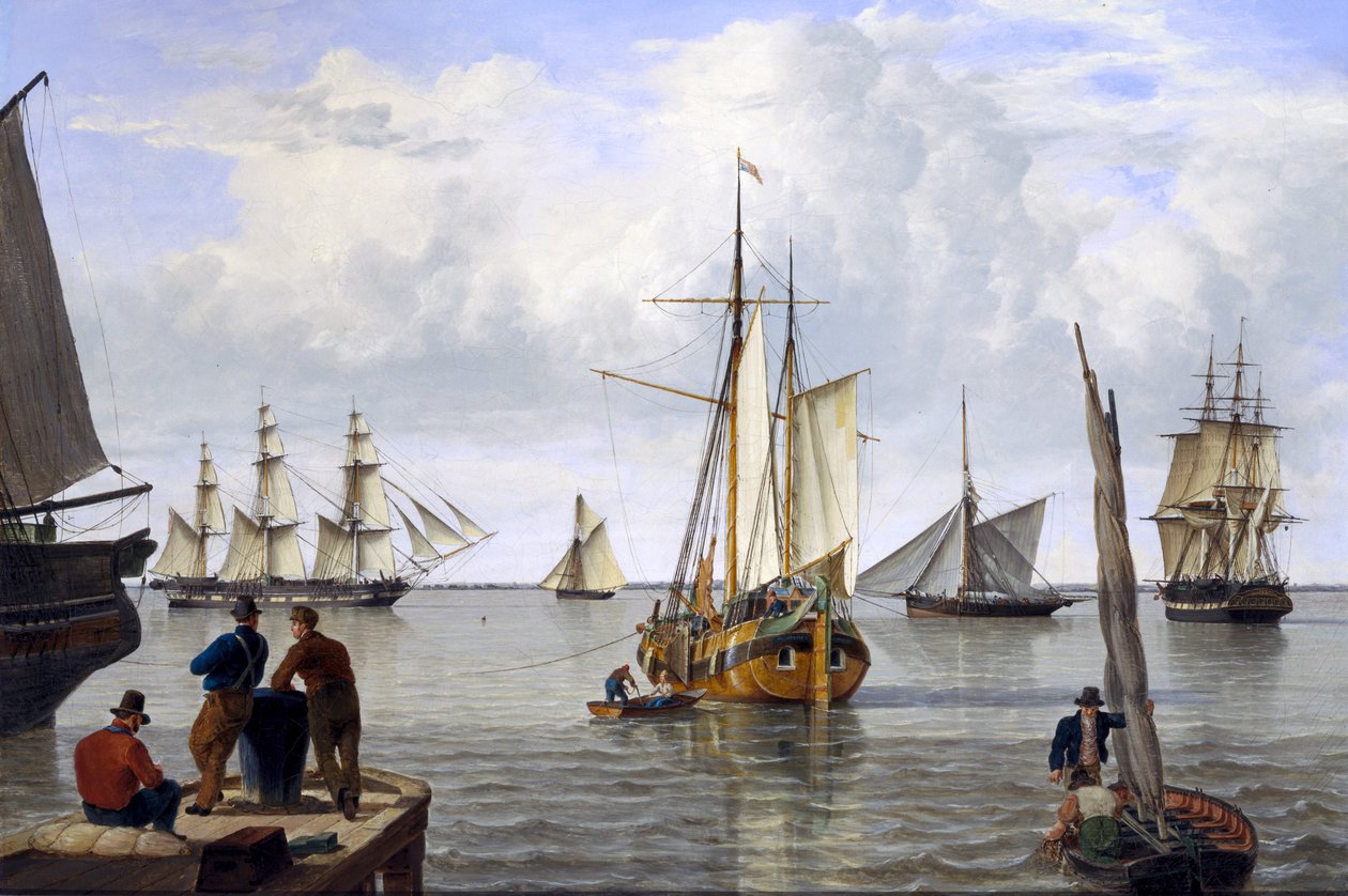 الشحن فى مصب نهر التايمز 1820 بواسطة جون توماس سيريس