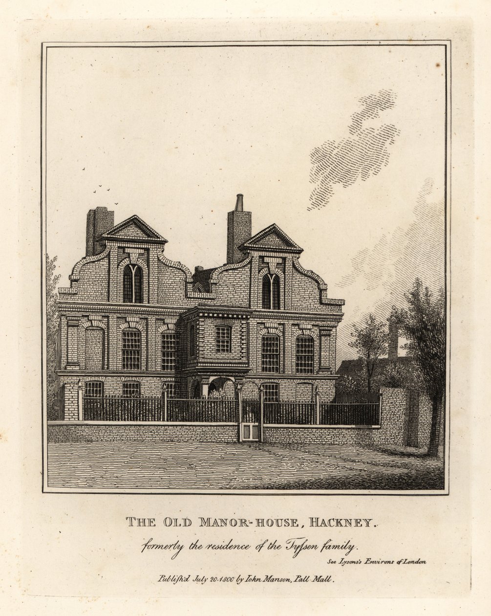 The Old Manor House ، هاكني ، سابقًا مقر إقامة عائلة تايسن بواسطة جون توماس سميث
