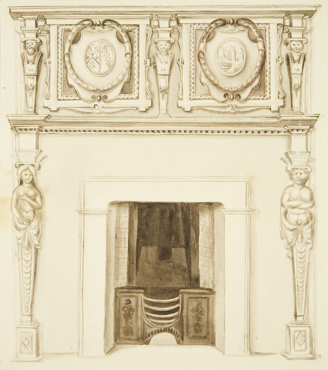 Chimneypiece formerly in the 