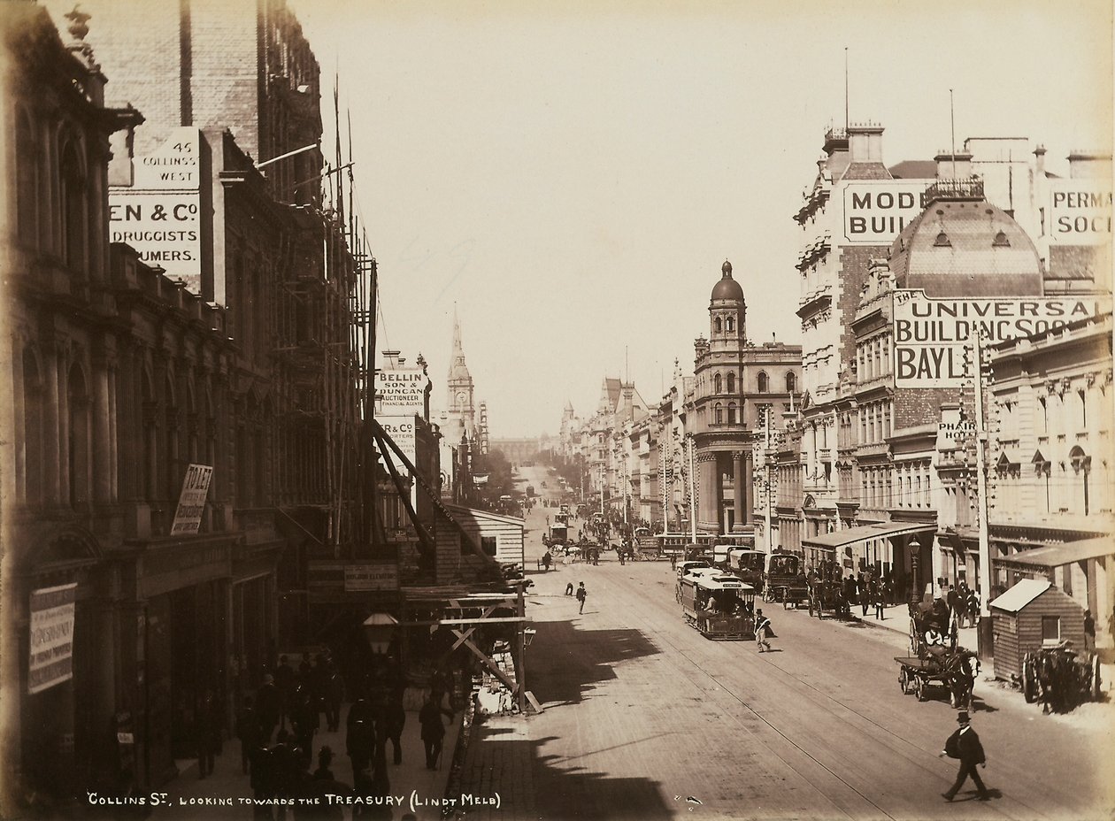 شارع كولينز ، ملبورن ، 1880 بواسطة جون دبليو ليندت