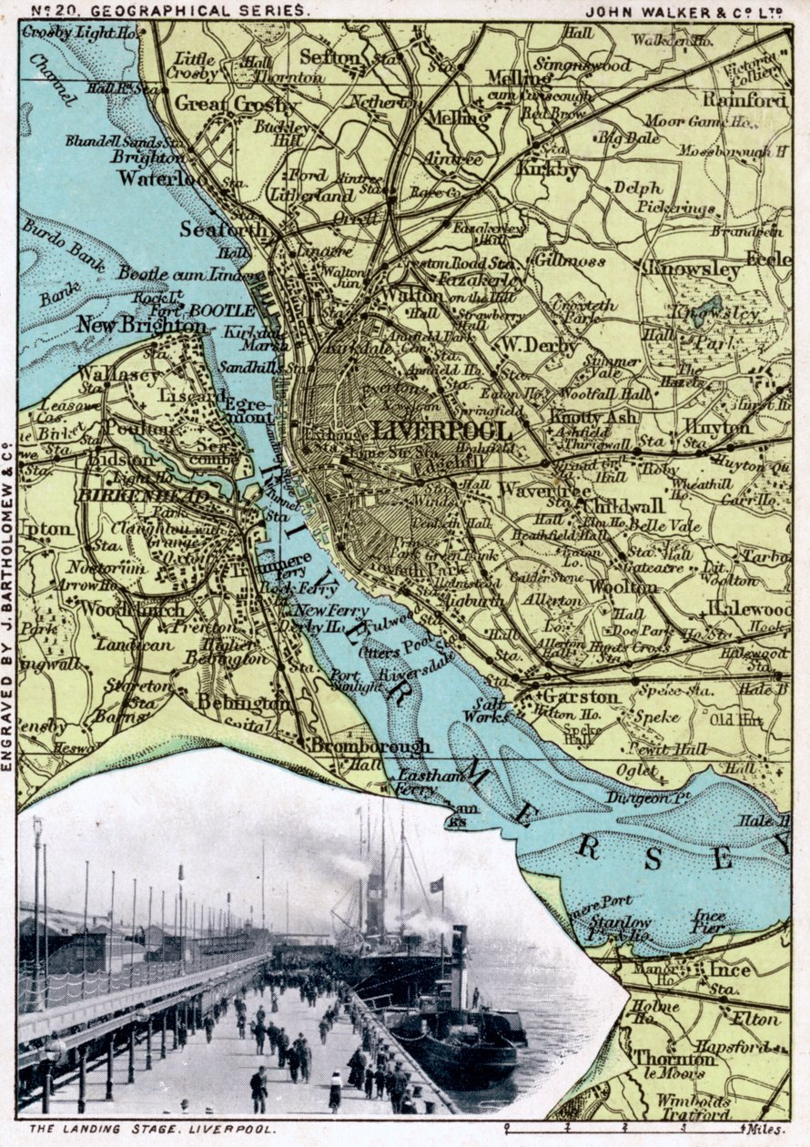 خريطة ليفربول ، ميرسيسايد ، 1903. بواسطة جون ووكر