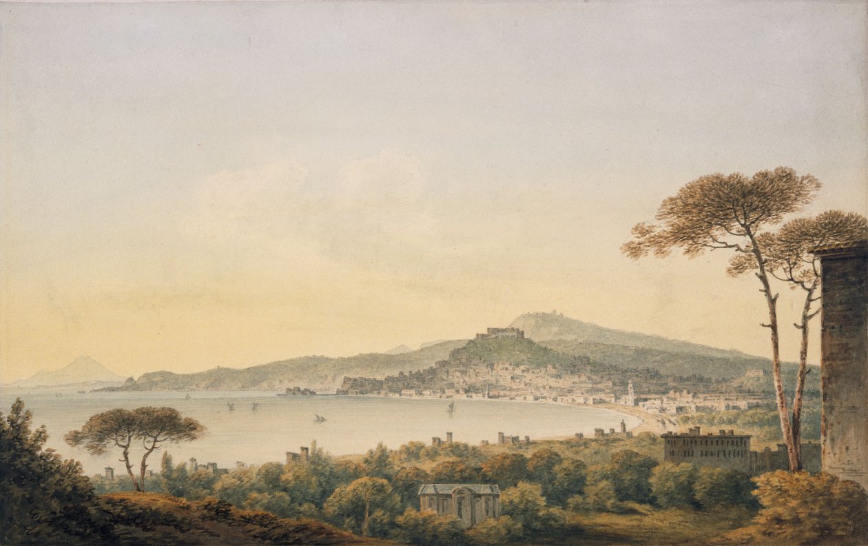 نابولي من فيلا السير ويليام هاميلتون ، 1780-1782 بواسطة جون وارويك سميث