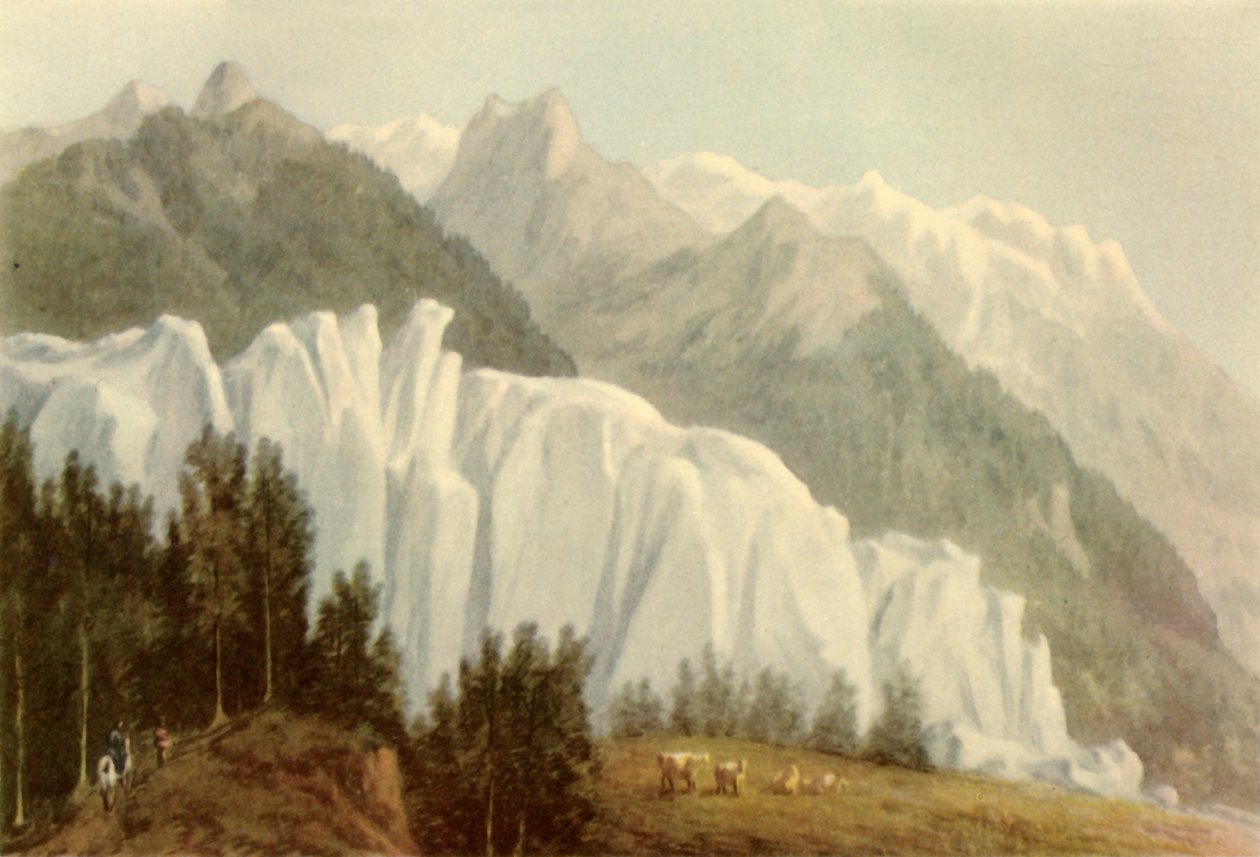 "The Glacier des Bossons، Chamonix"، 1786، 1946. بواسطة جون وارويك سميث