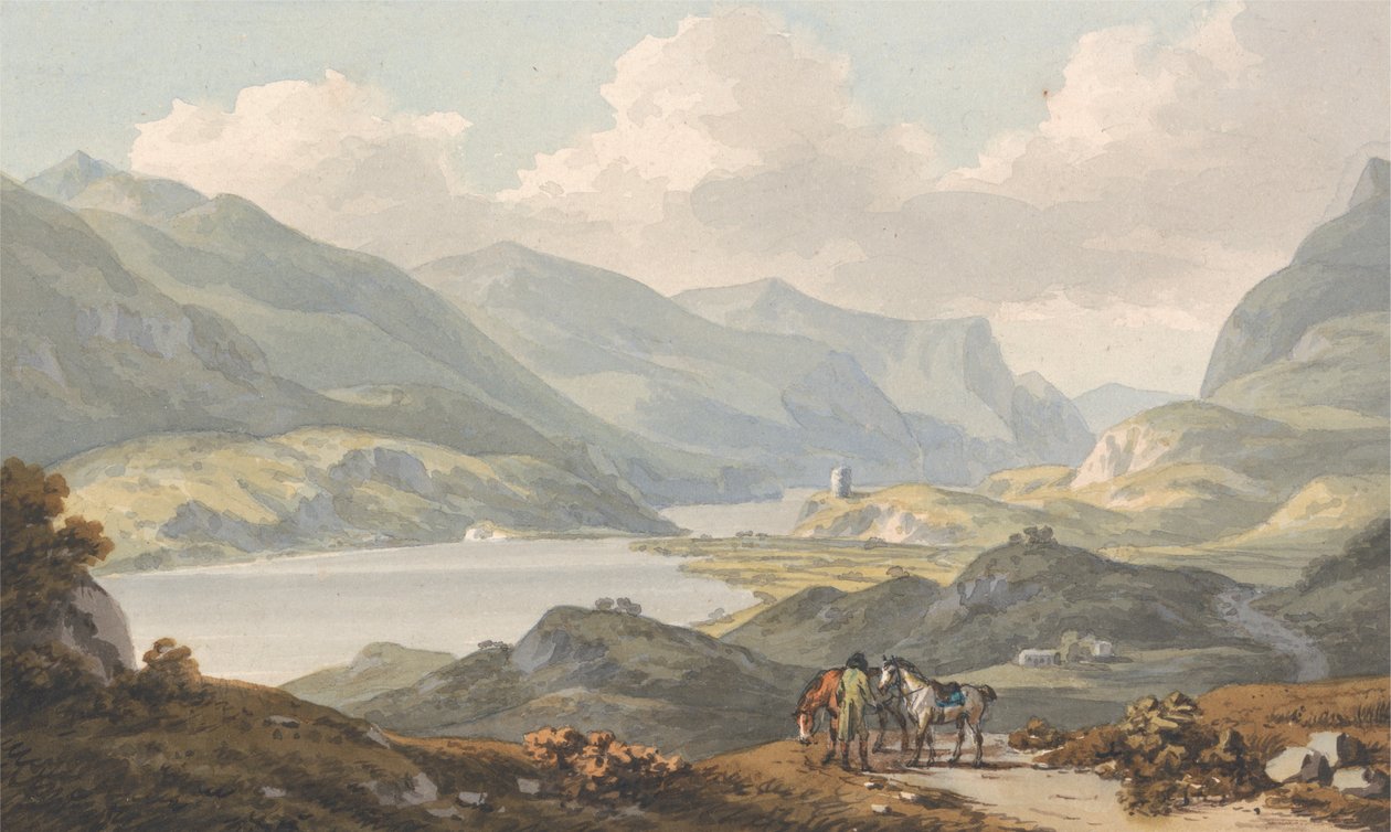 بحيرات Llanberis - من الطريق من Caernarfon إلى Llanberis ، Caernarfonshire بواسطة جون وارويك سميث