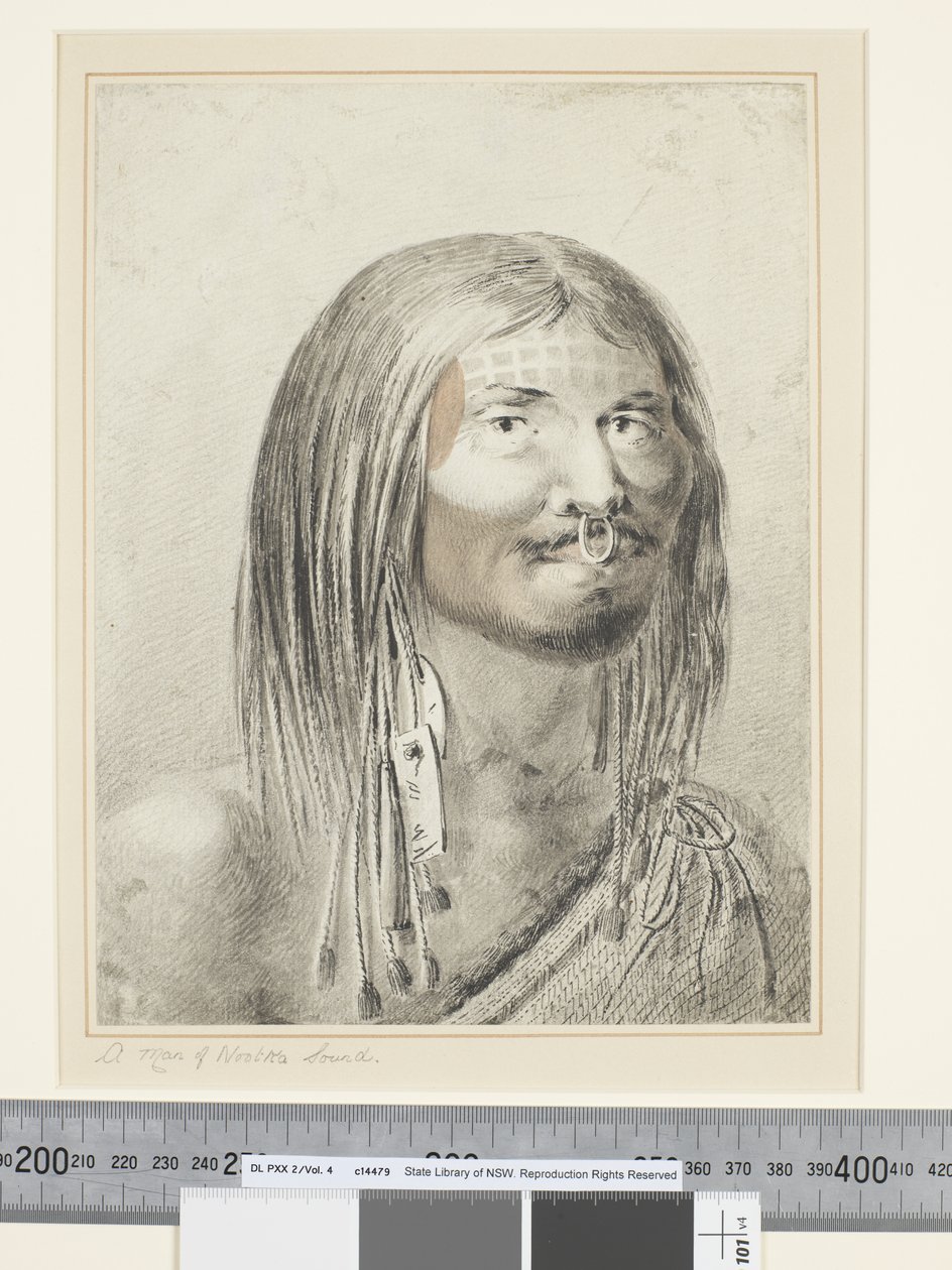 F.21 رجل من Nootka Sound ، حوالي 1773 - 84 (ألوان مائية) بواسطة جون ويبر