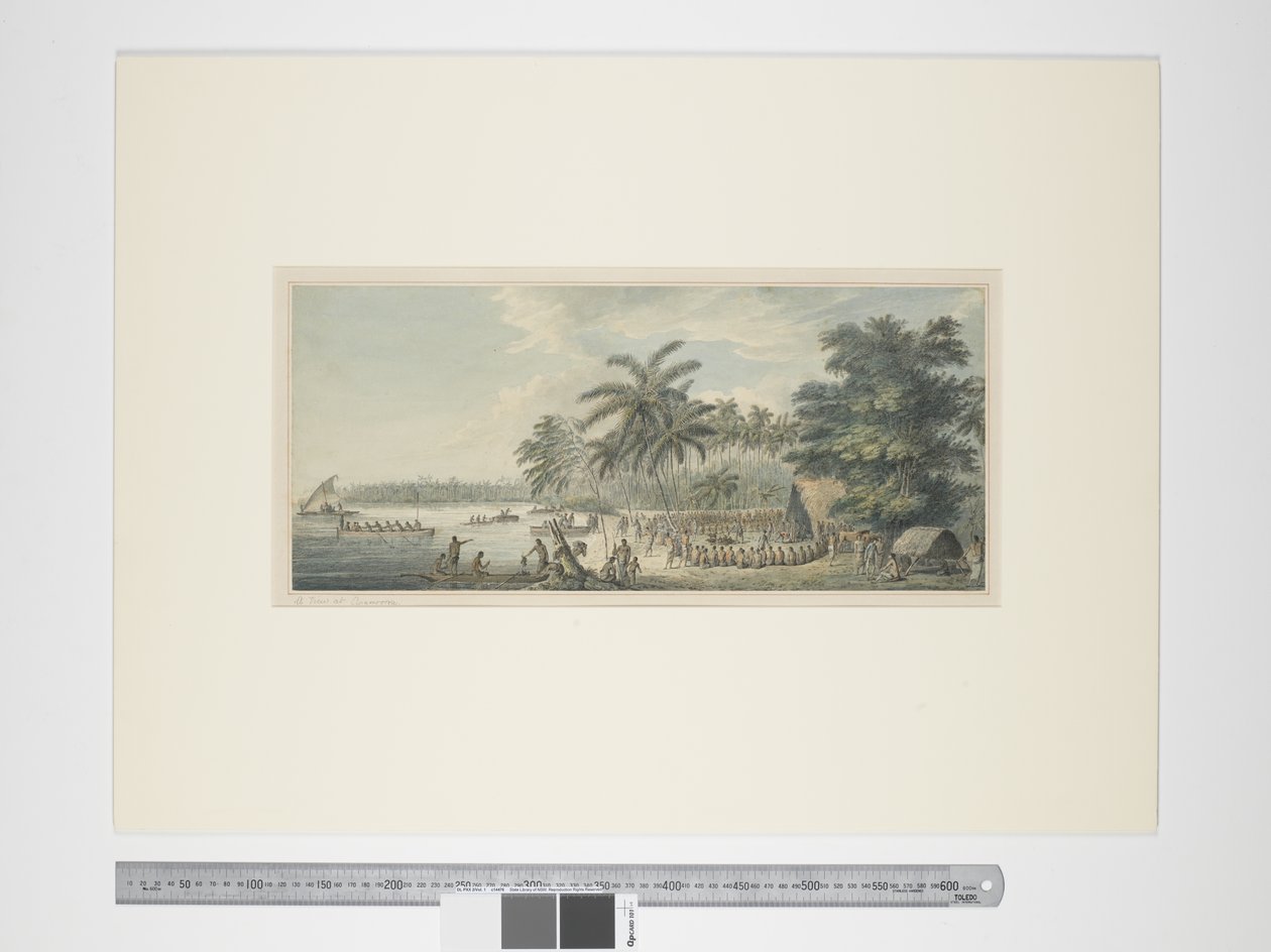 F.3 منظر في Anamooka ، حوالي 1773 - 84 (ألوان مائية ونقوش مطبوعة) بواسطة جون ويبر