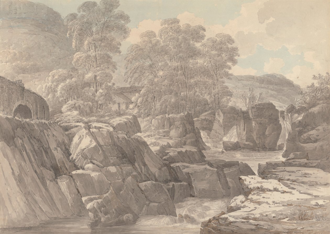 Pont-y-Pair على نهر Llugwy بالقرب من Betws-y-Coed، دينبي بواسطة جون ويبر