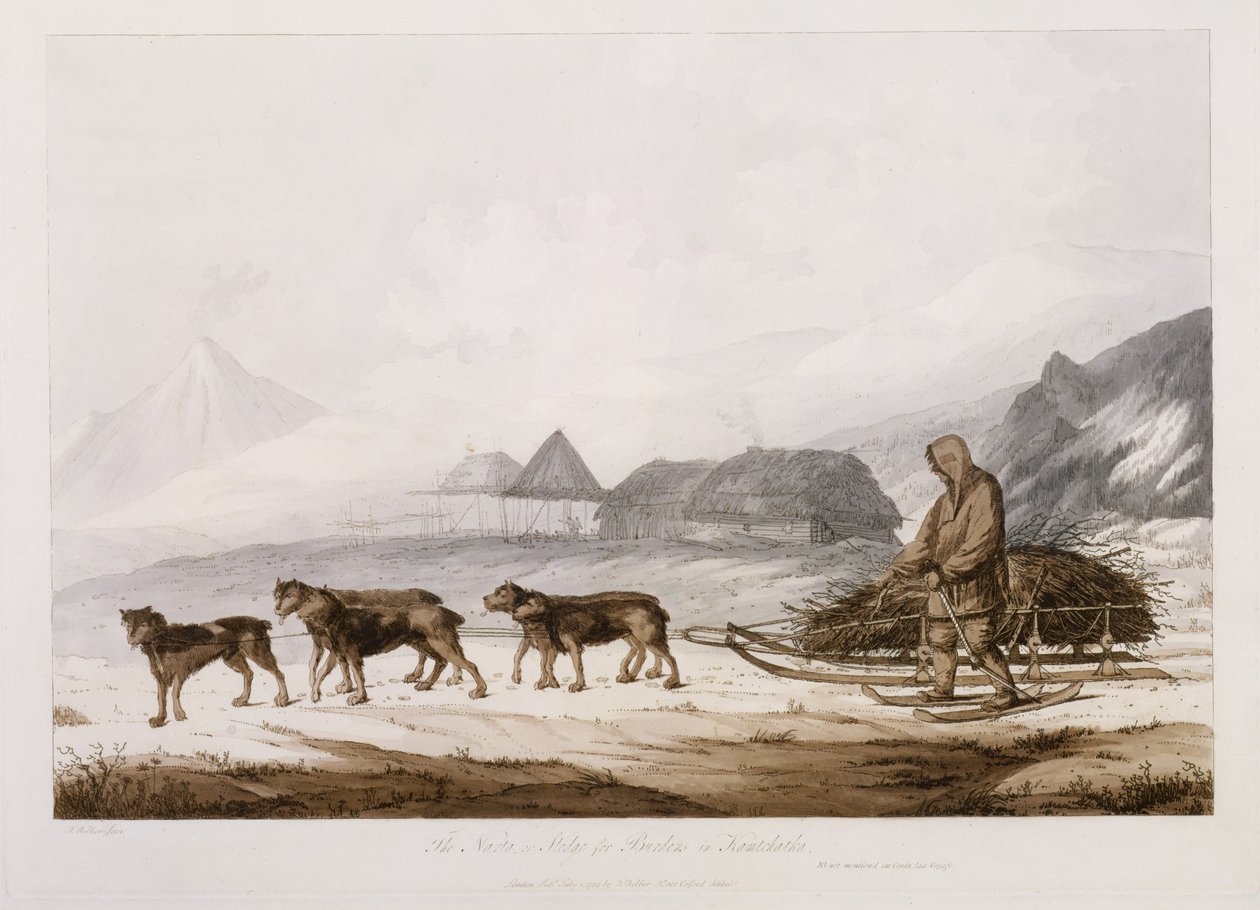 The Narta ، أو Sledge for Burdens in Kamtschatka ، من "Views in the South Seas" ، الحانة. 1789 بواسطة جون ويبر