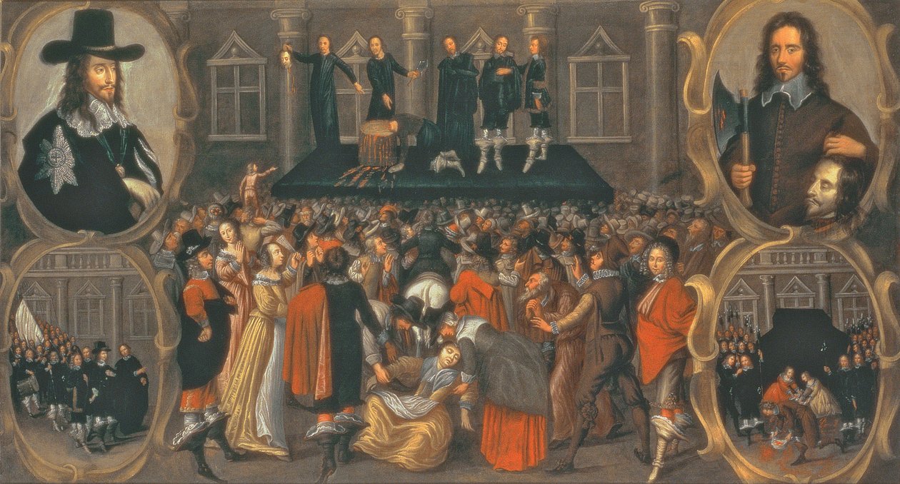 تمثيل شاهد عيان لإعدام الملك تشارلز الأول عام 1649 (زيت على قماش) (انظر 617397 لمزيد من التفاصيل) بواسطة جون ويسوب