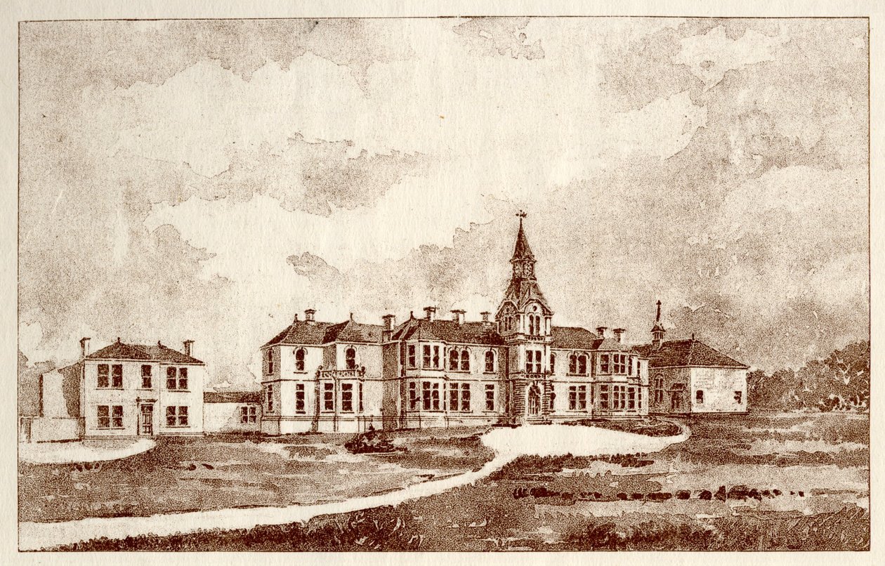 نيوكاسل أبون تاين لوناتيك اللجوء ، Coxlodge ، c.1829 (فوتوليثو) بواسطة جون وليام دايسون