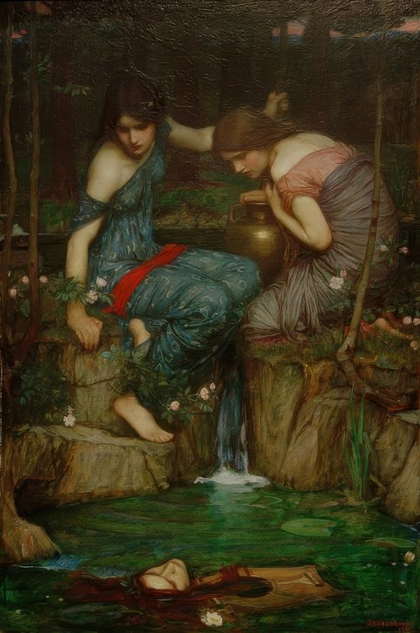 الحوريات العثور على رأس Orpheus بواسطة جون وليام ووترهاوس
