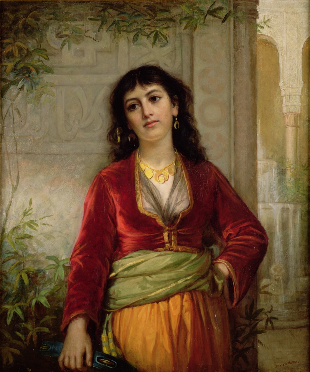 الرفيق غير المرحب به (مشهد شارع في القاهرة) ، حوالي 1872-73 (زيت على قماش) بواسطة جون وليام ووترهاوس