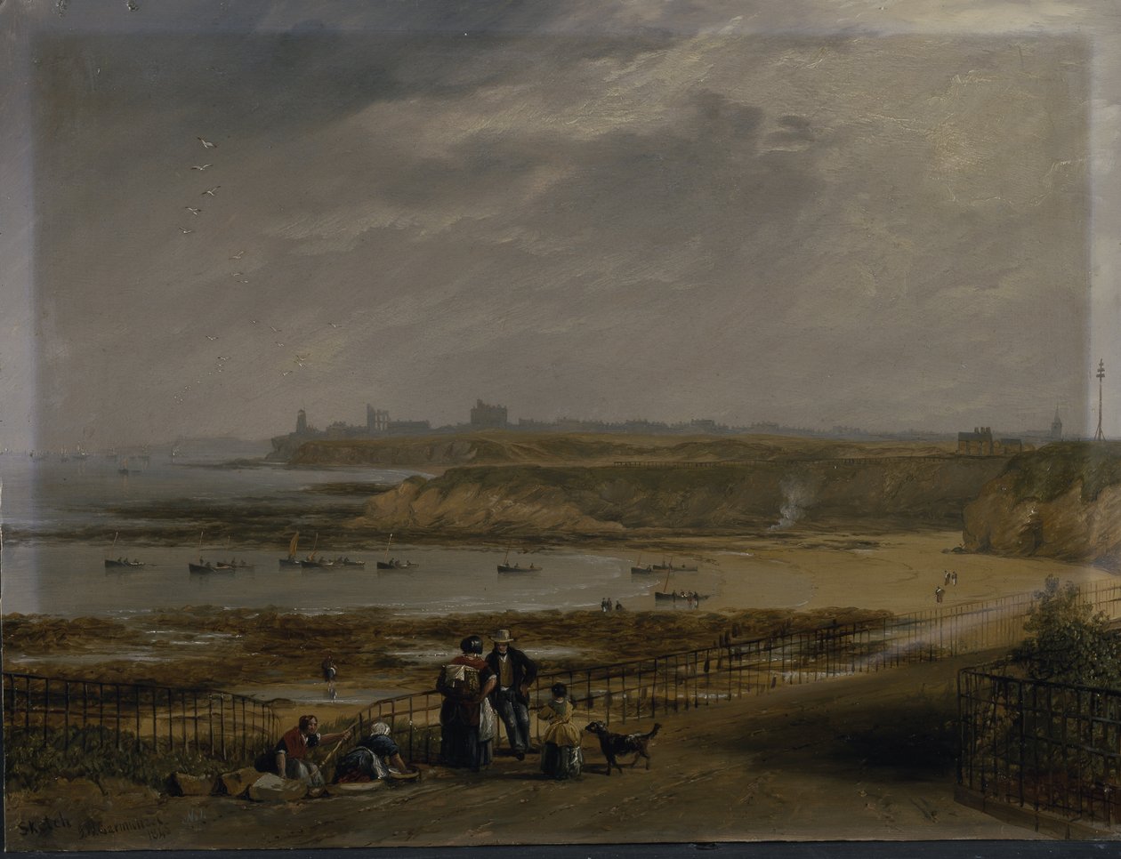 Cullercoats looking towards Tynemouth - Ebb tide بواسطة جون ويلسون كارمايكل
