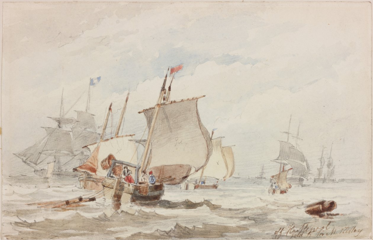 Off Hartlepool (قلم رصاص وألوان مائية على ورق) بواسطة جون ويلسون كارمايكل
