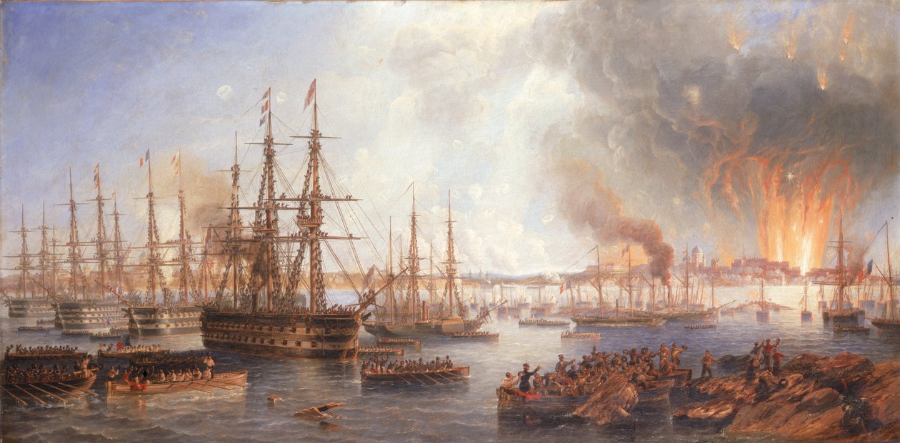 قصف Sveaborg ، 5 أغسطس 1855 ، 1856 بواسطة جون ويلسون كارمايكل