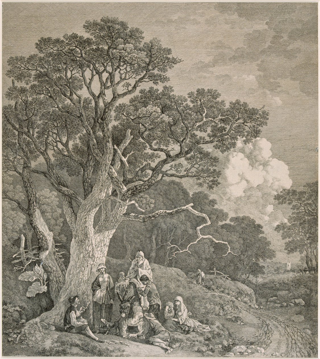 غجر في الغابة ، بعد توماس غينزبورو ، 1740-1780. بواسطة جون وود