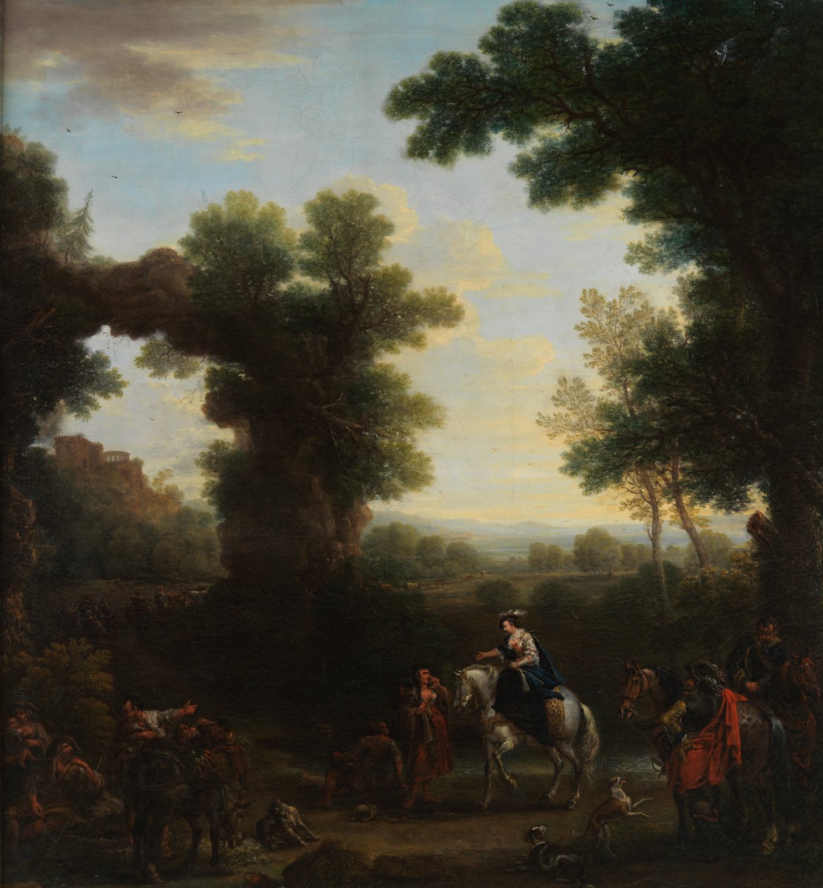 المناظر الطبيعية الكلاسيكية مع الغجر ، 1748. بواسطة جون ووتون