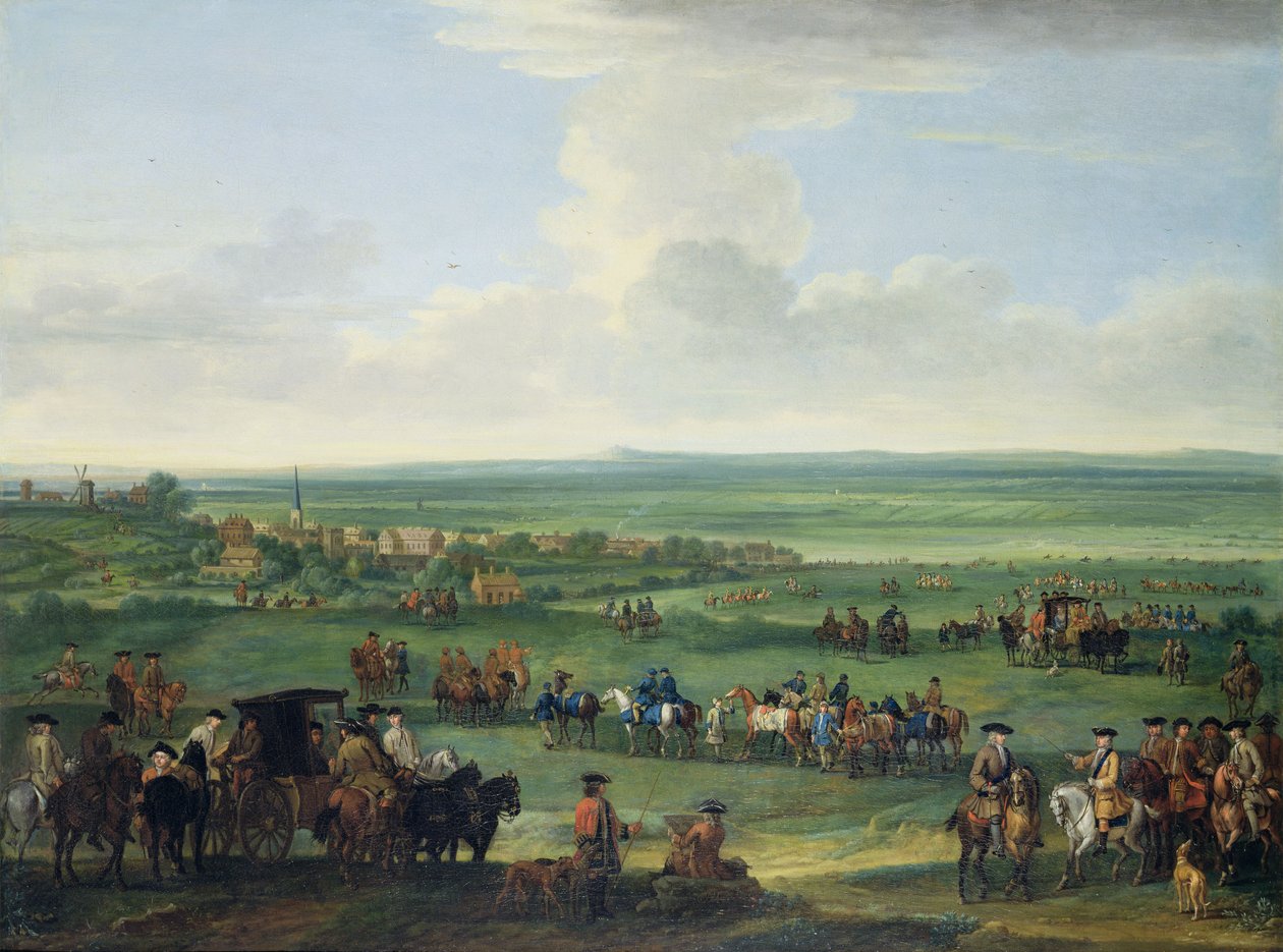 جورج الأول (1660-1727) في نيوماركت ، 4 أو 5 أكتوبر 1717 ، حوالي 1717 (زيت على قماش) بواسطة جون ووتون