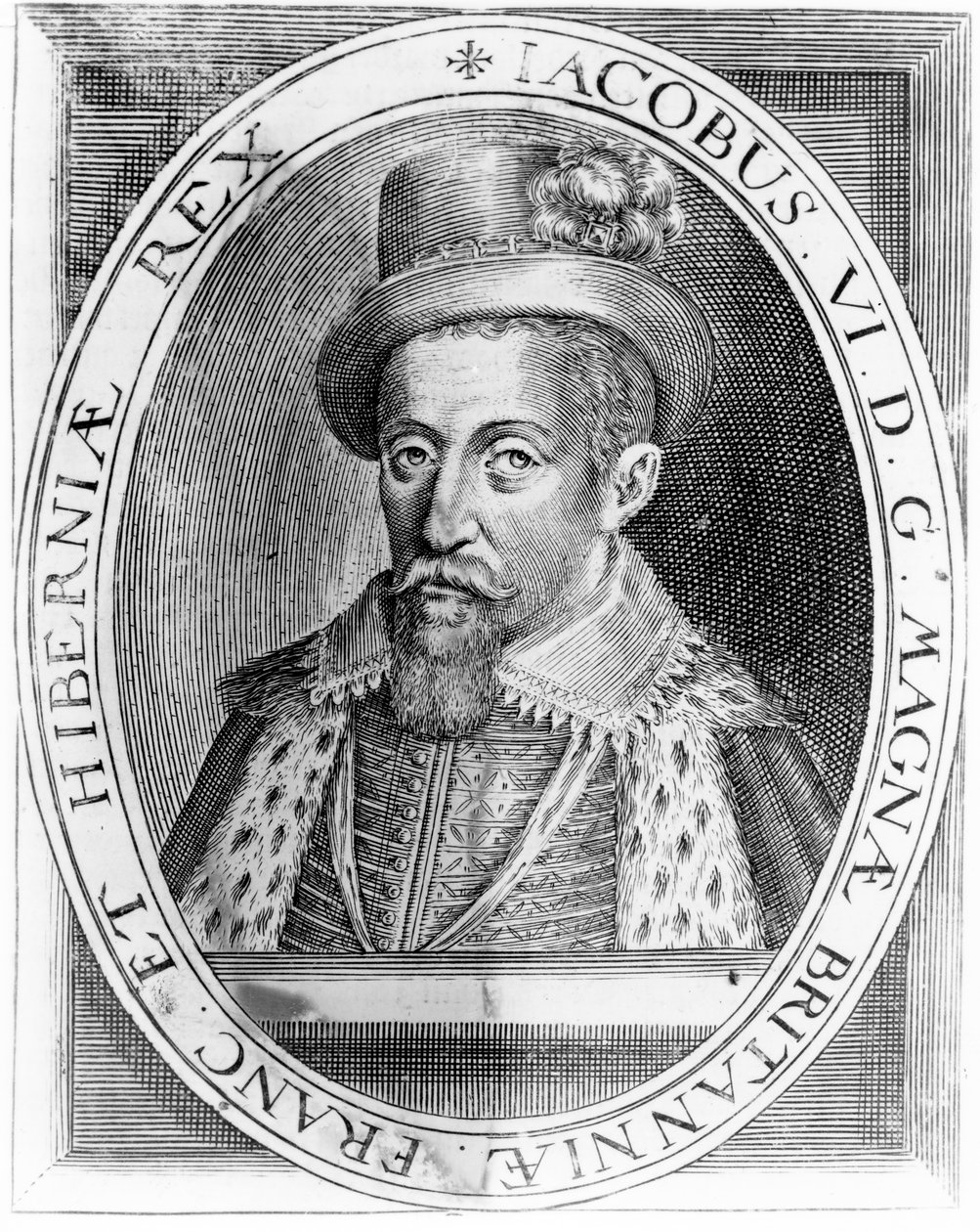 جيمس السادس من اسكتلندا ، مطبوعة نشرها H. Jacopsen ، 1618 بواسطة جون دي كريتز