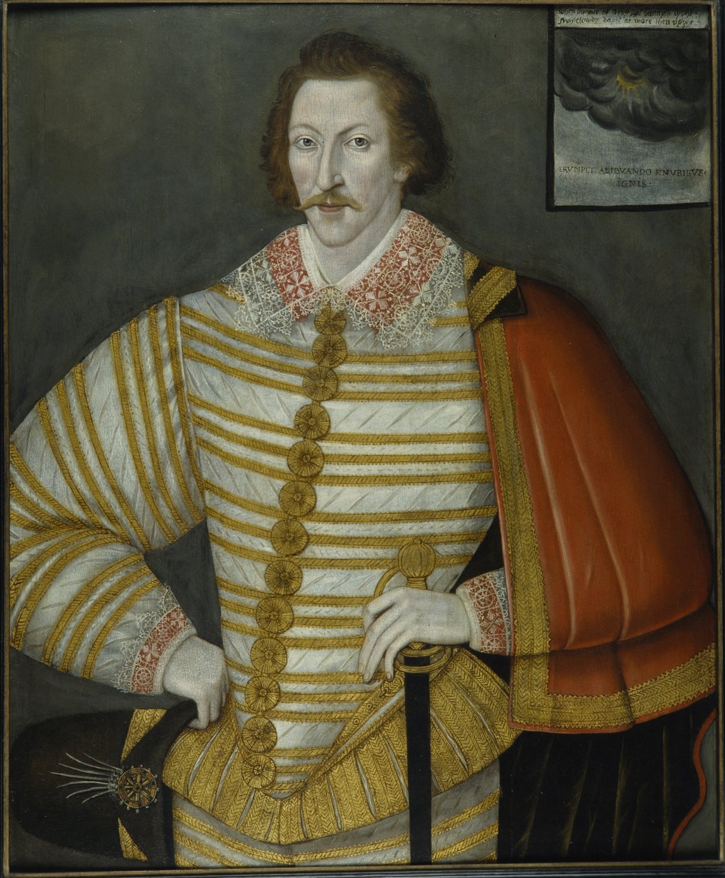 Portrait of Thomas Cavendish, the Circumnavigator بواسطة جون الأصغر (Attr.to) سرير