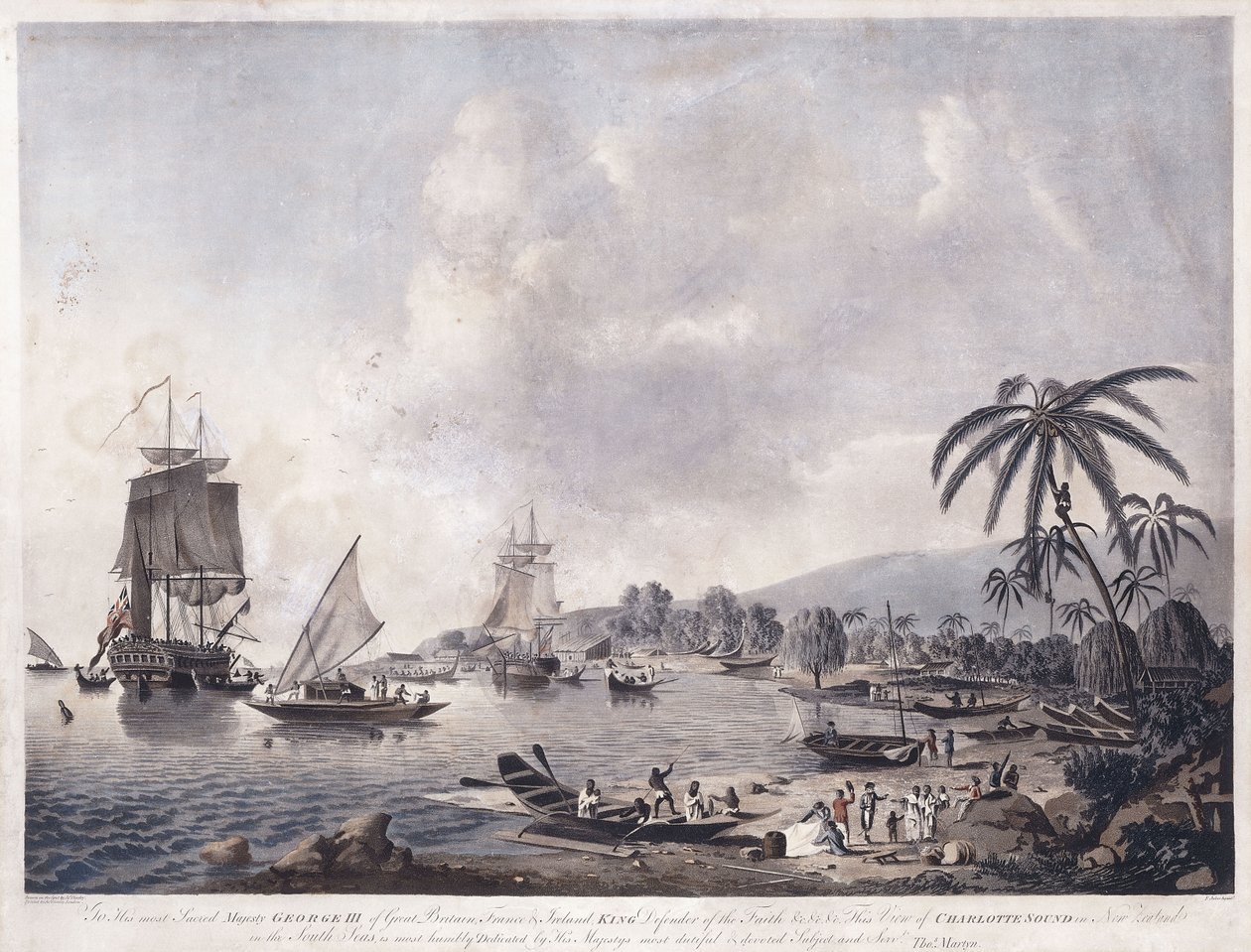 منظر لخليج ماتافي ، تاهيتي ، 1787 بواسطة جون الأصغر كليفيلي