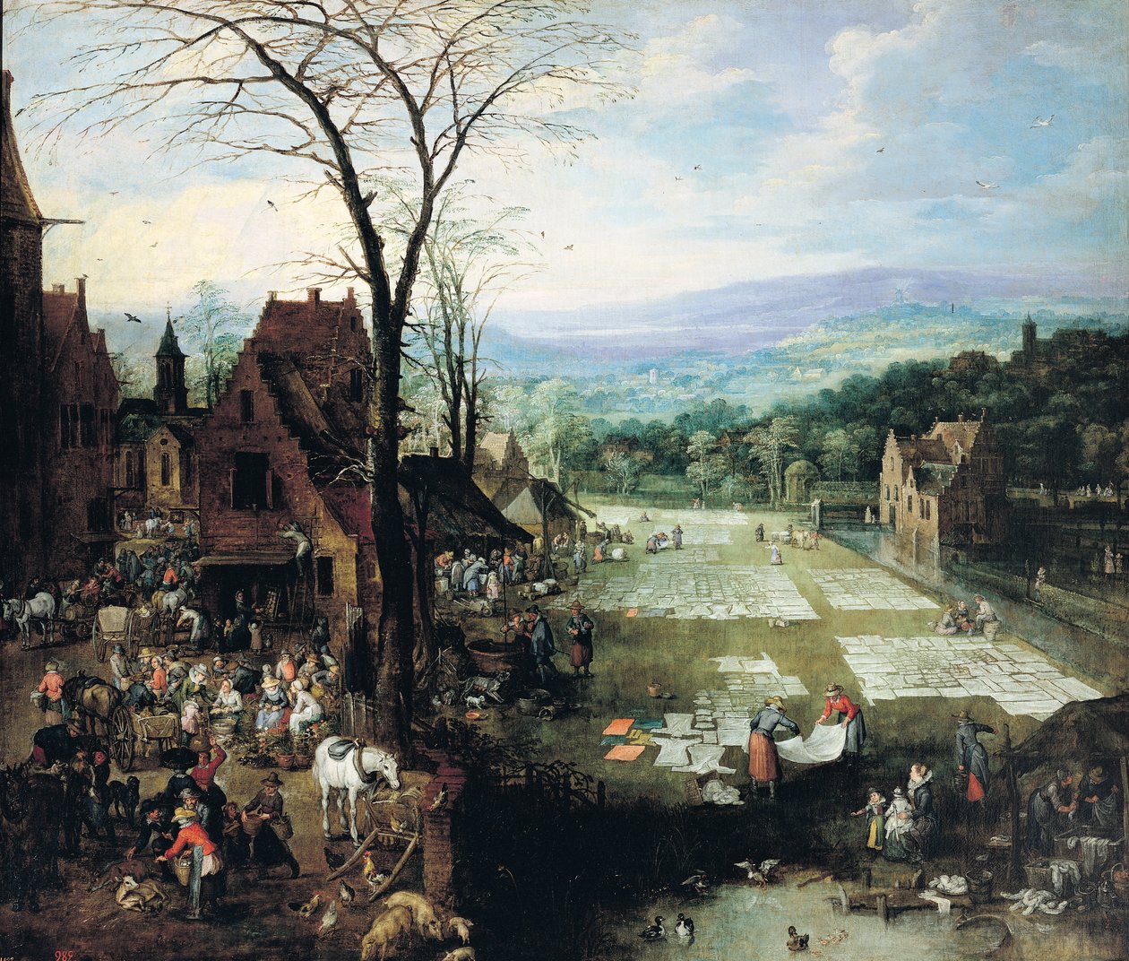 السوق وأرض التبييض ، 1620-22 بواسطة Joos أو Josse de Momper