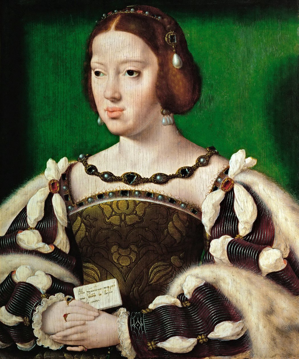 الفن الهولندي المبكر: صورة الملكة إليانور من النمسا (1498-1558) par Cleve، Joos van (حوالي 1485-1540) ، بعد عام 1530. زيت على خشب ، 35،5x29،5. متحف تاريخ الفن ، فيين بواسطة جوس فان كليف