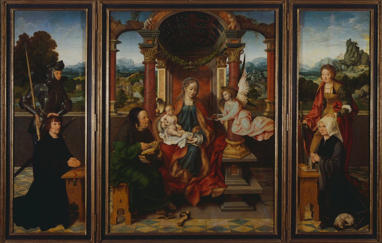 العائلة المقدسة ، حوالي 1530 ، بواسطة Joos Van Cleve (1485-1540) ، بالثلاثي. بلجيكا بواسطة جوس فان كليف