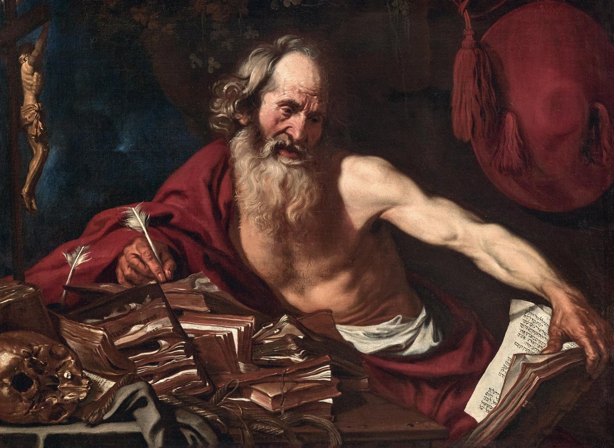 القديس جيروم في زنزانته ، 1654. بواسطة جوست فان دي هام