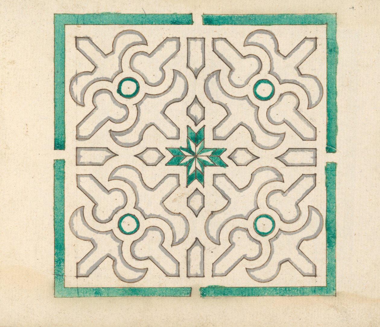 ألبوم يحتوي على 75 رسومات لتعريشات الحدائق وبارتيريس ، كاليفورنيا. 1610-40. بواسطة يورغ رورفينغر