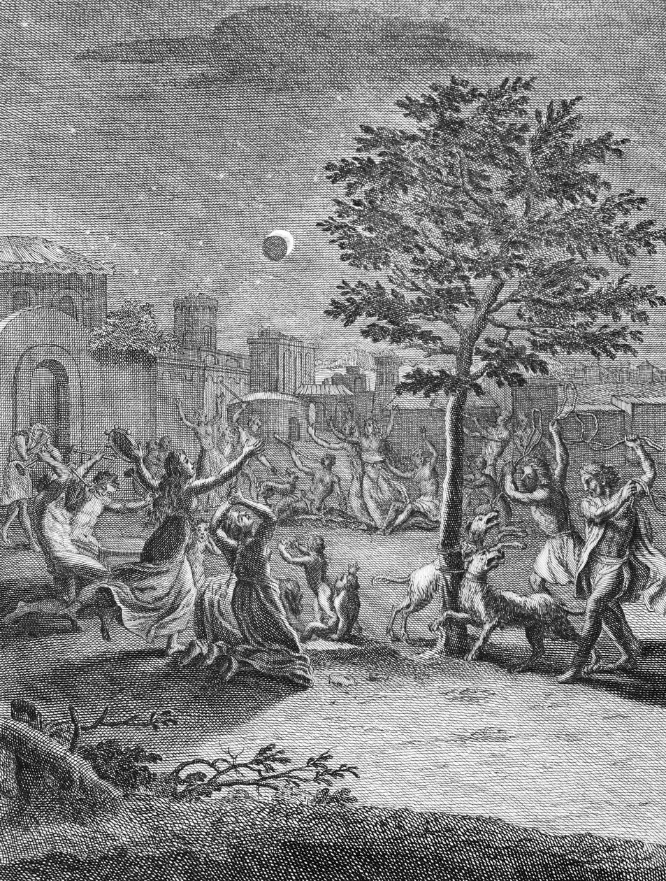 كسوف القمر ، من "Voyage Historique de l&39;Amerique Meridionale" ، الحانة. 1752 بواسطة خورخي وأولوا ، أنطونيو دي خوان وسانتاسيليا