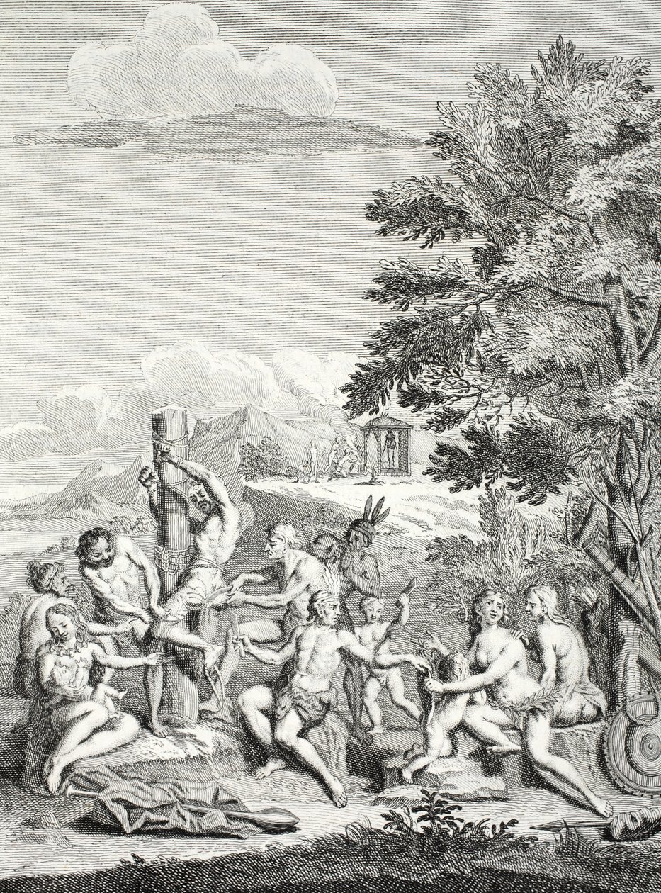 التضحية البشرية ، من "Voyage Historique de l&39;Amerique Meridionale" ، 1752 بواسطة خورخي وأولوا ، أنطونيو دي خوان وسانتاسيليا