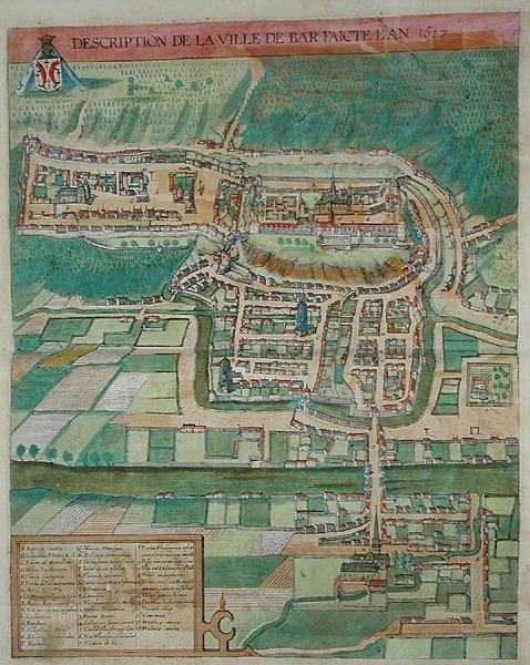 خريطة بار ، من "Civitates Orbis Terrarum" بقلم جورج براون (1541-1622) وفرانس هوغنبرغ ، حوالي 1572 (نقش ملون) بواسطة جوريس (بعد) هوفناجل