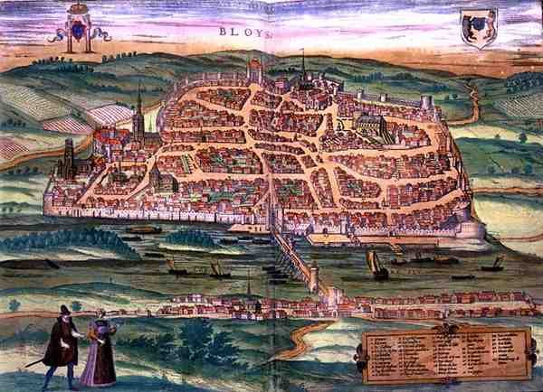 خريطة بلوا ، من "Civitates Orbis Terrarum" بقلم جورج براون (1541-1622) وفرانس هوغنبرغ (1535-90) ، حوالي 1572 (نقش ملون) بواسطة جوريس (بعد) هوفناجل