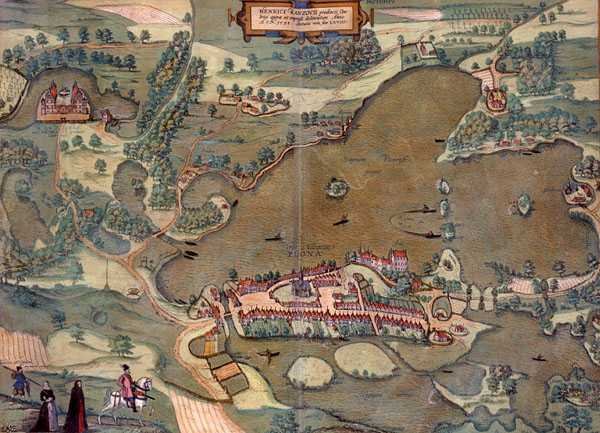 خريطة بلون ، من "Civitates Orbis Terrarum" بقلم جورج براون (1541-1622) وفرانس هوغنبرغ (1535-90) 1593 (نقش ملون) بواسطة جوريس (بعد) هوفناجل