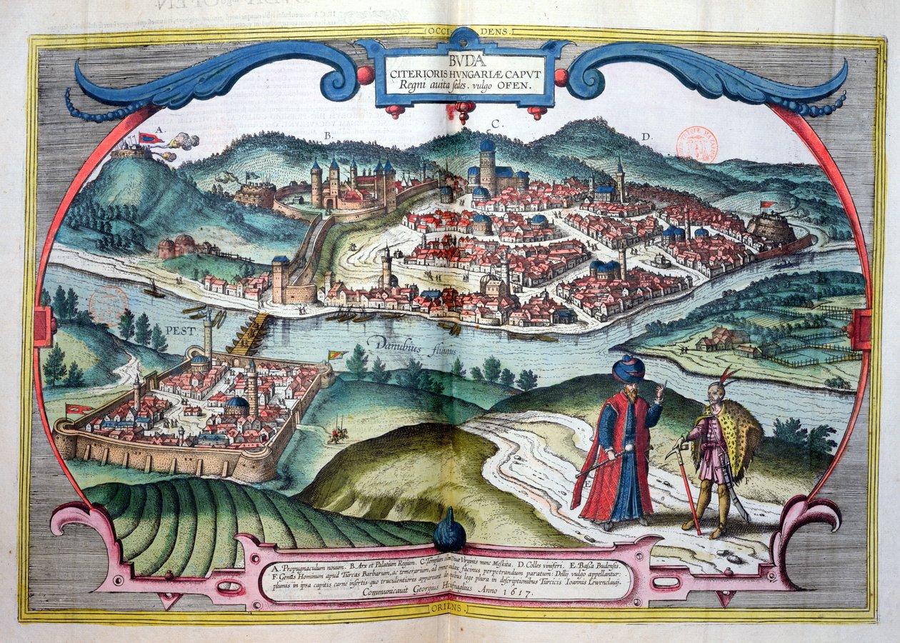 بودابست خلال الاحتلال التركي ، من "مسرح لي موند" بقلم جورج براون (1541-1622) نشرها جان جانسون ، أمستردام ، 1657 بواسطة جوريس هوفناجل
