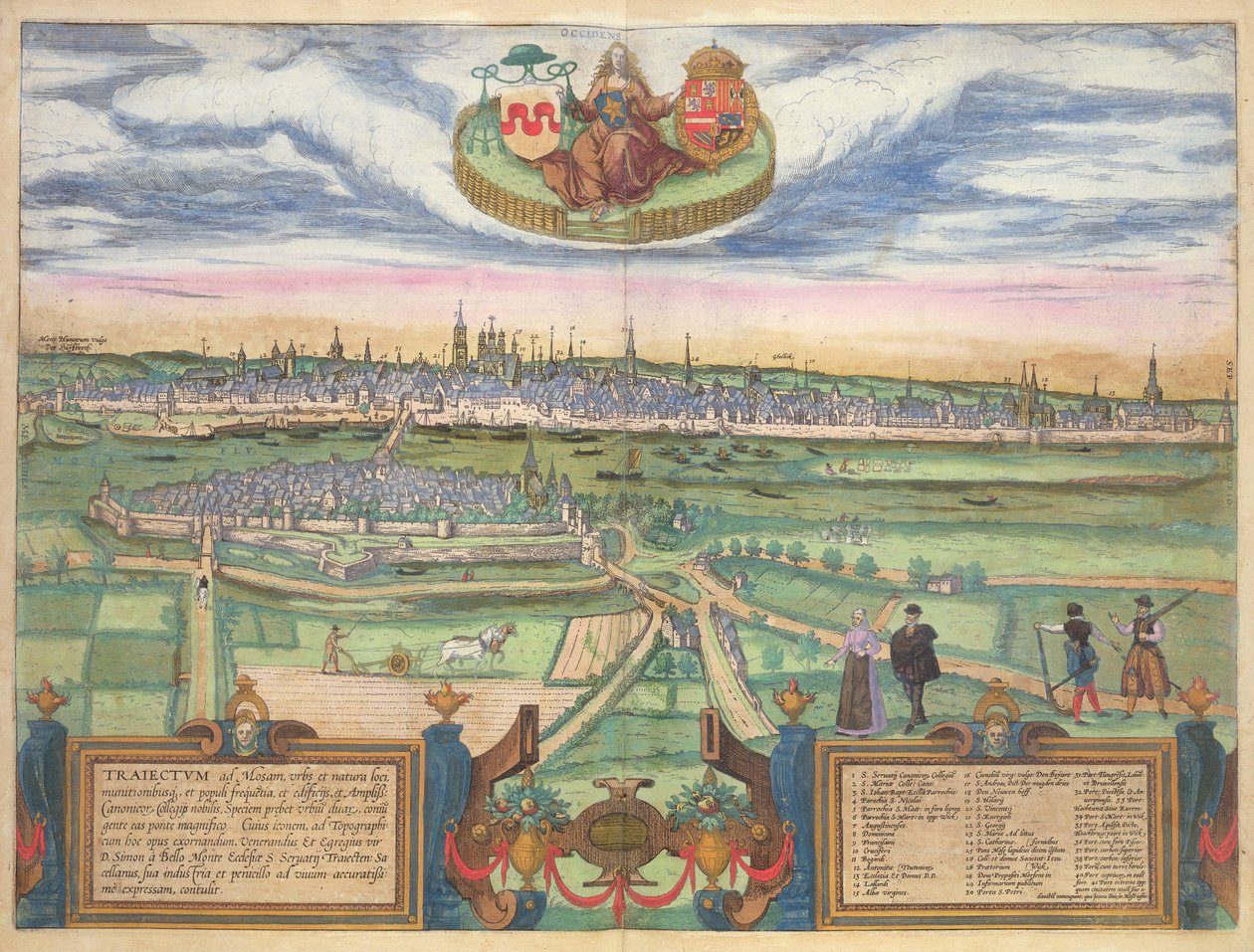 المدينة الأوروبية ، من "Civitates Terrarum" لجورج براون (1541-1622) و فرانس هوجنبرج (1535-90) 1575 (نقش الألوان) بواسطة جوريس هوفناجل