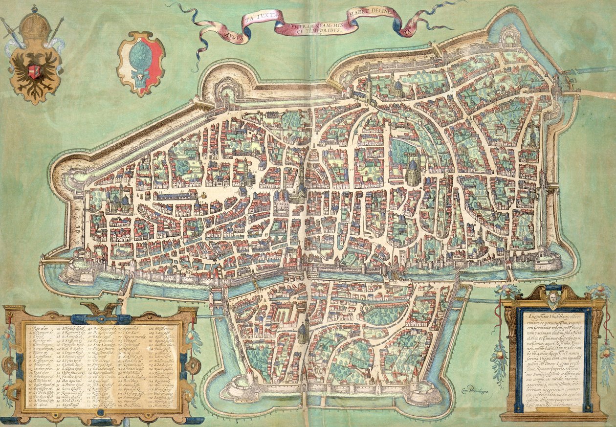 خريطة كامبريدج ، من "العالم" بقلم براون (1541-1622) وفرانز هوغنبرغ (1535-90) ، ج .1572 بواسطة جوريس هوفناجل