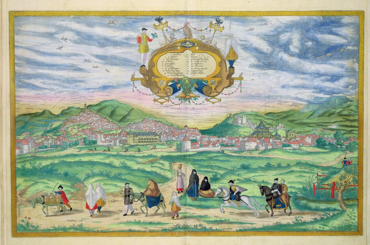 خريطة غرناطة من "العالم" بقلم براون (1541-1622) وفرانز هوغنبرغ (1535-90) ، 1563 بواسطة جوريس هوفناجل