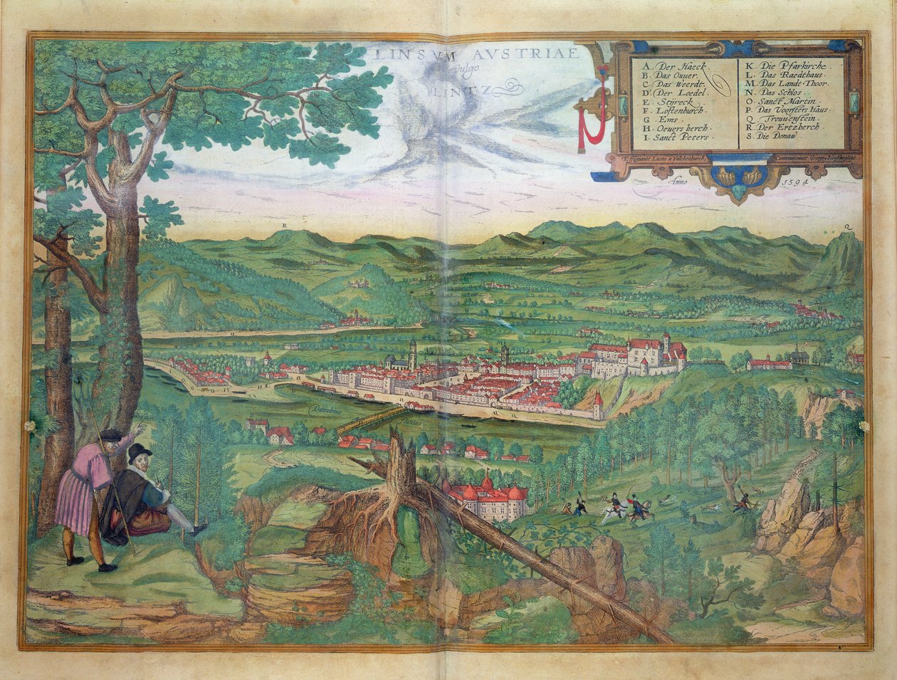 خريطة لينز ، من "العالم" التي كتبها براون (1541-1622) وفرانز هوغنبرغ (1535-90) 1594 بواسطة جوريس هوفناجل