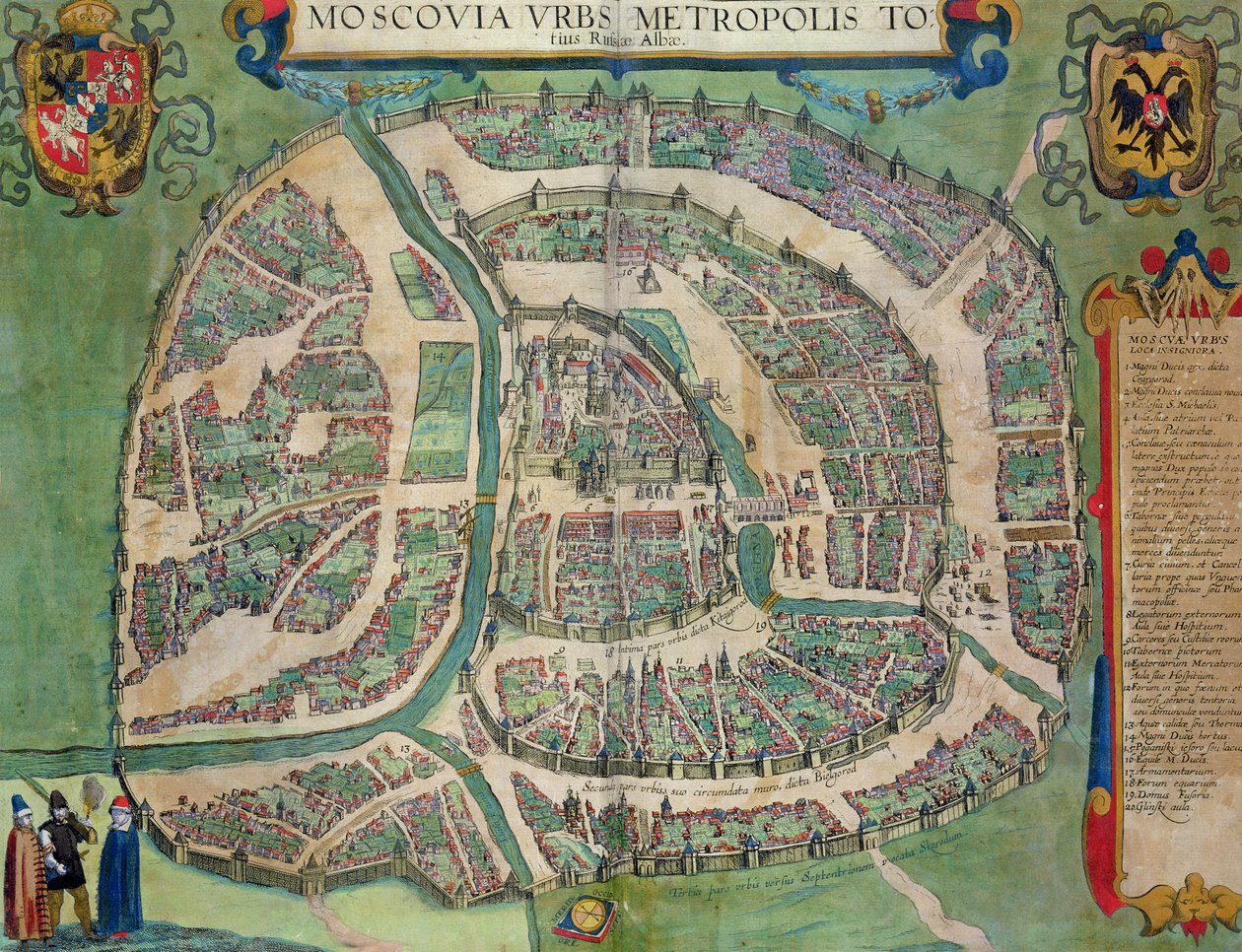 خريطة موسكو ، من "العالم" بقلم براون (1541-1622) وفرانز هوغنبرغ (1535-90) c.1572-1617 بواسطة جوريس هوفناجل