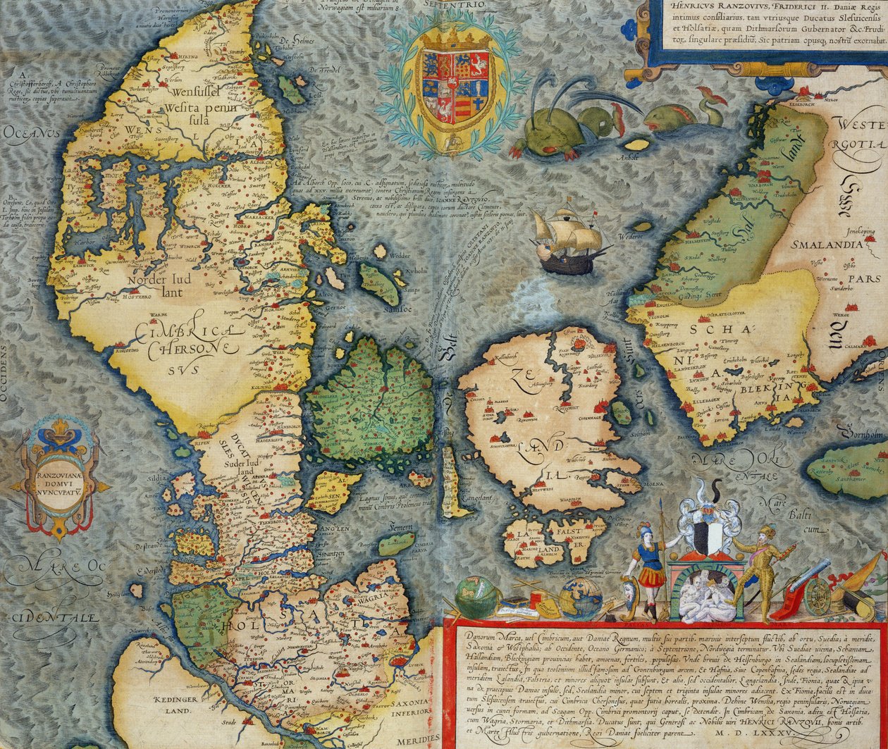 خريطة لأوروبا الشمالية ، من "Civitates Orbis Terrarum" لجورج براون (1541-1622) و فرانس هوجنبرج (1535-90) c.1572-1617 بواسطة جوريس هوفناجل