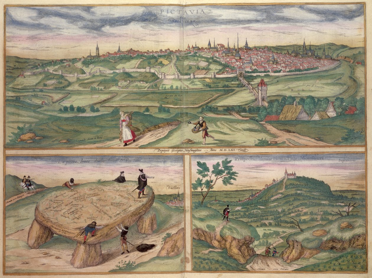 خريطة بواتييه من "العالم" بقلم براون (1541-1622) وفرانز هوغنبرغ (1535-90) ، 1561 بواسطة جوريس هوفناجل
