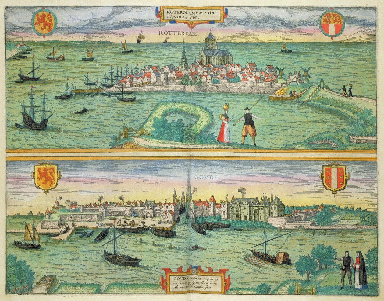 خريطة لشبونة وكاسكايس ، من "العالم" بقلم براون (1541-1622) وفرانز هوغنبرغ (1535-90) c.1572-1617 بواسطة جوريس هوفناجل