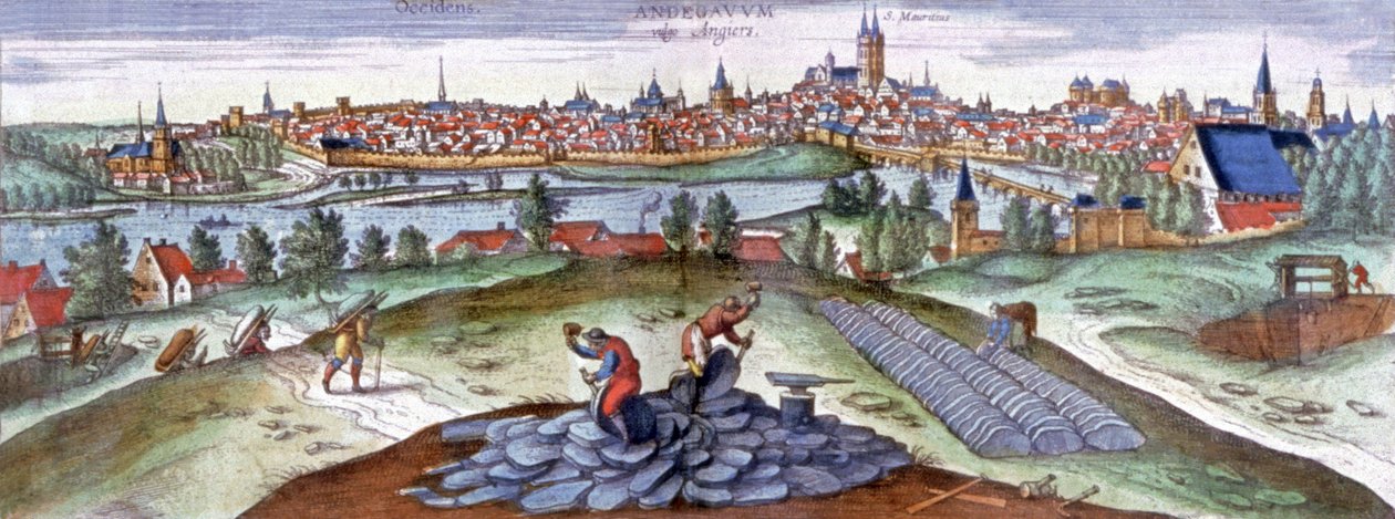 مهنة الأردواز في أنجيه، c.151 (نقش) بواسطة جوريس هوفناجل