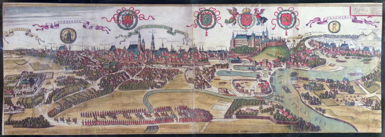 منظر لكراكو من الشمال الغربي ، من "Civitates Orbis Terrarum" لجورج براون (1541-1622) و فرانس هوجنبرج (1535-90) ، 1617 بواسطة جوريس هوفناجل