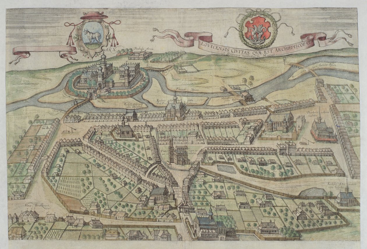 منظر لـ Lowicz ، من "Civitates Orbis Terrarum" لجورج براون (1541-1622) و فرانس هوجنبرج (1535-90) بواسطة جوريس هوفناجل